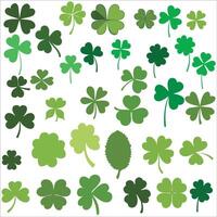 AI generated Set of clover leaves Green in vector