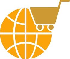 icono de vector de compras del mundo