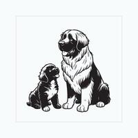 AI generated Leonberger Dog Family Clipart illustration Vector