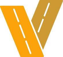 icono de vector de carretera de dos vías