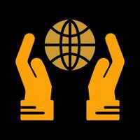 Globe Hand Vector Icon