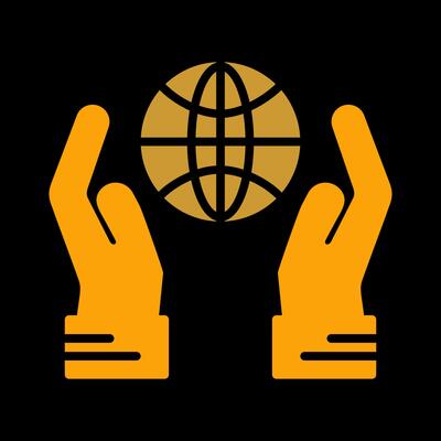 Globe Hand Vector Icon