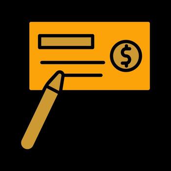 Write Cheque Vector Icon