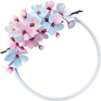 AI generated Watercolor painting of Cherry blossom Floral frame. png