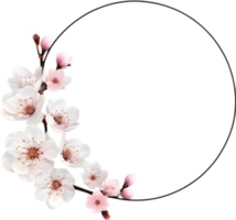 AI generated Watercolor painting of Cherry blossom Floral frame. png