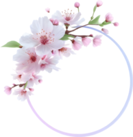 AI generated Watercolor painting of Cherry blossom Floral frame. png