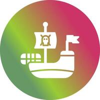 icono de vector de barco pirata