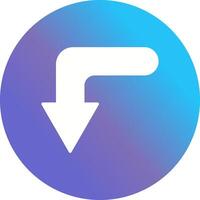 Turn Down Vector Icon