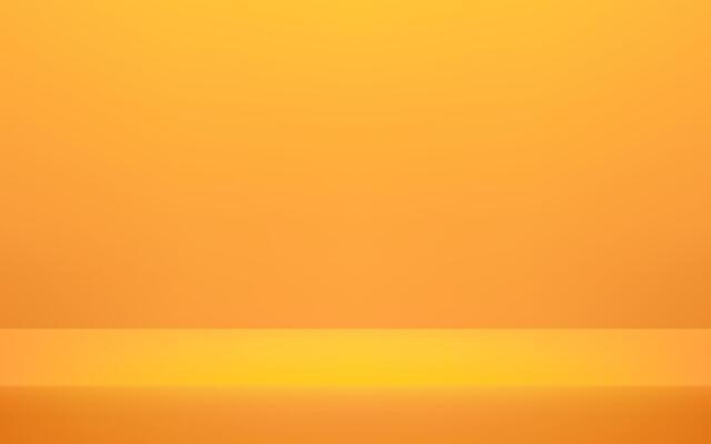 Empty vivid yellow studio room background. Empty room with spotlight effect. Clean design for displaying product. Space for selling products on the website. Business backdrop. Vector illustration.