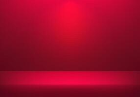 Dark Red studio room background. Empty room with spotlight effect. Template mock up for display of product, Business backdrop. Vector illustration.