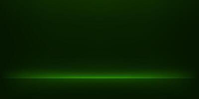 Empty green dark room. Green and Black studio room background. Clean design for displaying product. Space for selling products on the website. Vector illustration.