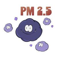 Pm 2.5 cartoon. The concept of air pollution. on white background. for poster, banner, web, icon, mascot, background. Vector illustration.