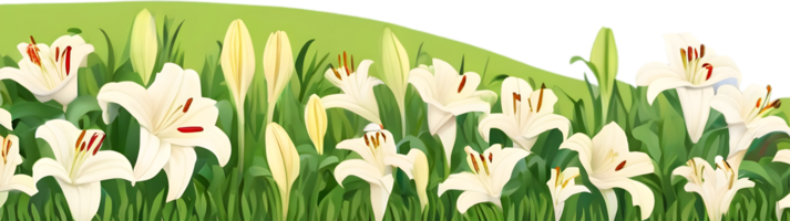 AI generated Wildflower field, Clipart of colorful spring wildflowers field. png