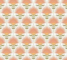 Damask floral hand drawn wallpaper. Pastel simple meadow flower seamless pattern. Vector beige botanical spring design, repeat background, Cute Easter print, rustic textile, wrap paper, scrap, fabric.