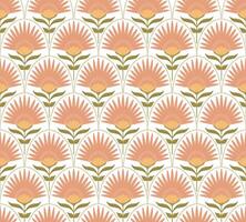 damasco floral mano dibujado fondo de pantalla. pastel sencillo prado flor sin costura modelo. vector beige botánico primavera diseño, repetir fondo, linda Pascua de Resurrección imprimir, rústico textil, envolver papel, chatarra, tela.