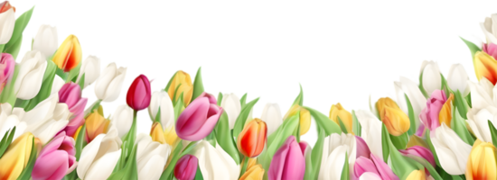 AI generated Wildflower field, Clipart of colorful spring wildflowers field. png