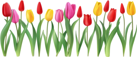 ai generiert Wildblume Feld, Clip Art von bunt Frühling Wildblumen Feld. png