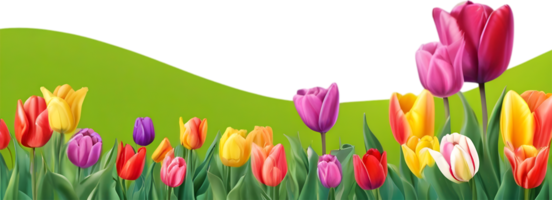 ai generiert Wildblume Feld, Clip Art von bunt Frühling Wildblumen Feld. png