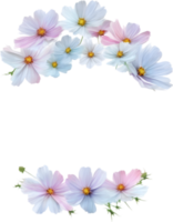 AI generated Watercolor painting of Cosmos Floral frame. png