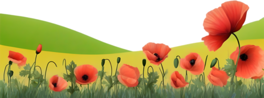 ai generiert Wildblume Feld, Clip Art von bunt Frühling Wildblumen Feld. png