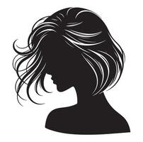 mujer con pelo vector, silueta de un chica, silueta de un niña vector