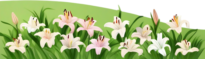 ai généré fleurs sauvages champ, clipart de coloré printemps fleurs sauvages champ. png