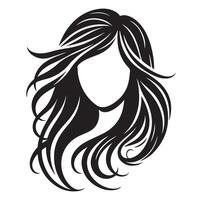 Woman with hair vector, silhouette of a girl, silhouette of a girl vector