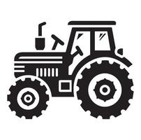 Silhouette of a tractor illustration vector with black old tractor on white background, Tractor isolated on white background