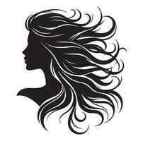 Woman with hair vector, silhouette of a girl, silhouette of a girl vector