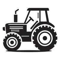 silueta de un tractor ilustración vector con negro antiguo tractor en blanco fondo, tractor aislado en blanco antecedentes