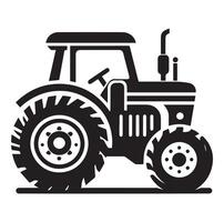 silueta de un tractor ilustración vector con negro antiguo tractor en blanco fondo, tractor aislado en blanco antecedentes