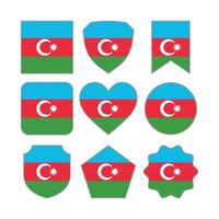 Modern Abstract Shapes of Azerbaijan Flag Vector Design Template