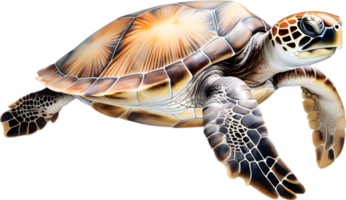 ai généré mer tortue, une aquarelle La peinture de une mer tortue. png