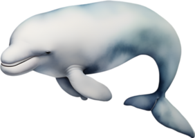 AI generated Beluga whale, Watercolor painting of Beluga whale png