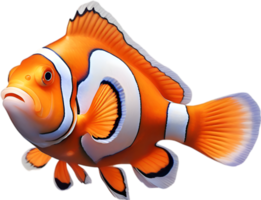 ai généré poisson clown, une aquarelle La peinture de poisson clown. png