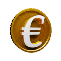 ícone 3d de moeda de euro png