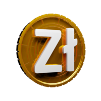 Zloty Münze 3d Symbol png