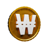 Won Coin 3D Icon png