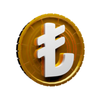 Turkish Lira Coin 3D Icon png