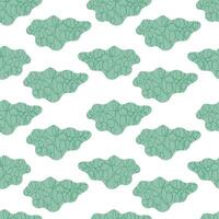 Abstract seamless pattern with clouds and doodles. For packaging, clothing, cases, covers. Vector, isolated. vector