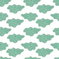 Abstract seamless pattern with clouds and doodles. For packaging, clothing, cases, covers. Vector, isolated. vector