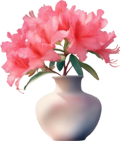 ai gerado uma vaso do azálea flor, uma aguarela pintura do uma vaso do azálea flor. png