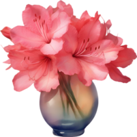 ai generiert ein Vase von Azalee Blume, ein Aquarell Gemälde von ein Vase von Azalee Blume. png