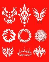 ethnic tribal symbol game vector collection flame acid game icon props isolated editable