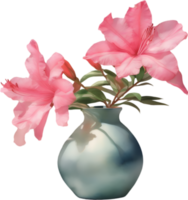 ai generato un' vaso di azalea fiore, un' acquerello pittura di un' vaso di azalea fiore. png