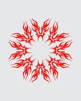 circle flame fire illustration in vector format. This dynamic design showcases a symphony of swirling flames.