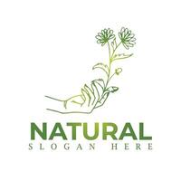 Natural, eco food, green leaf seedling, growing plant logo design vector template. Natural logos with leaves