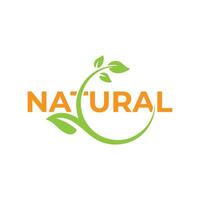 Natural, eco food, green leaf seedling, growing plant logo design vector template. Natural logos with leaves