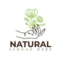 Natural, eco food, green leaf seedling, growing plant logo design vector template. Natural logos with leaves