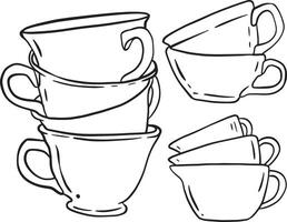 Hand drawn cute cup element for templates. vector